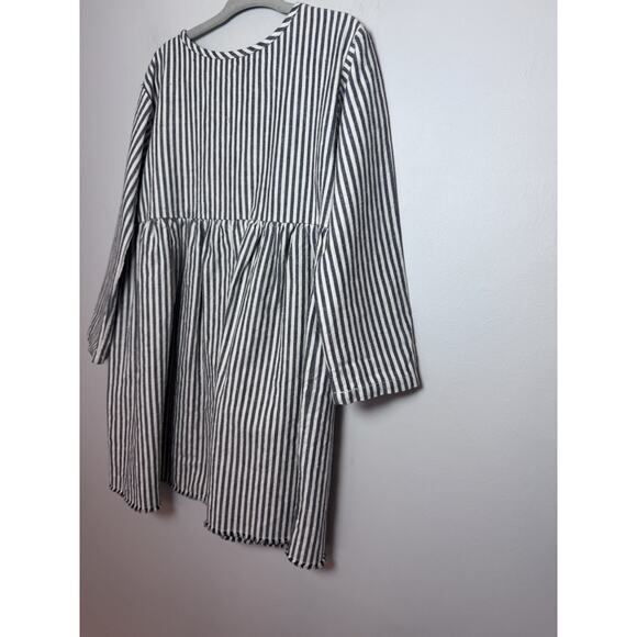 GO GENTLY NATION Girls Long Sleeve Striped Dress Organic Cotton/hemp Neutral 3T - Picture 6 of 8